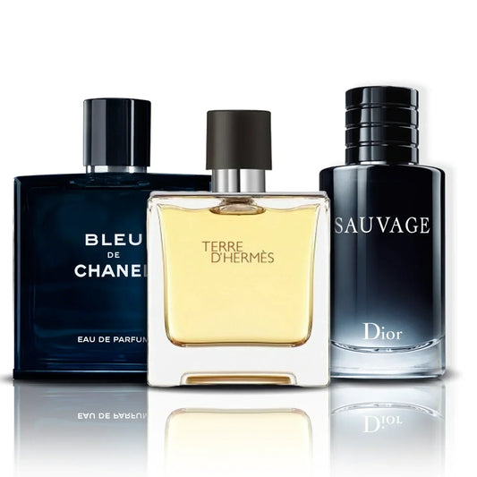 Set 3 Profumi | Bleu de Chanel · Terre d'Hermès · Sauvage
